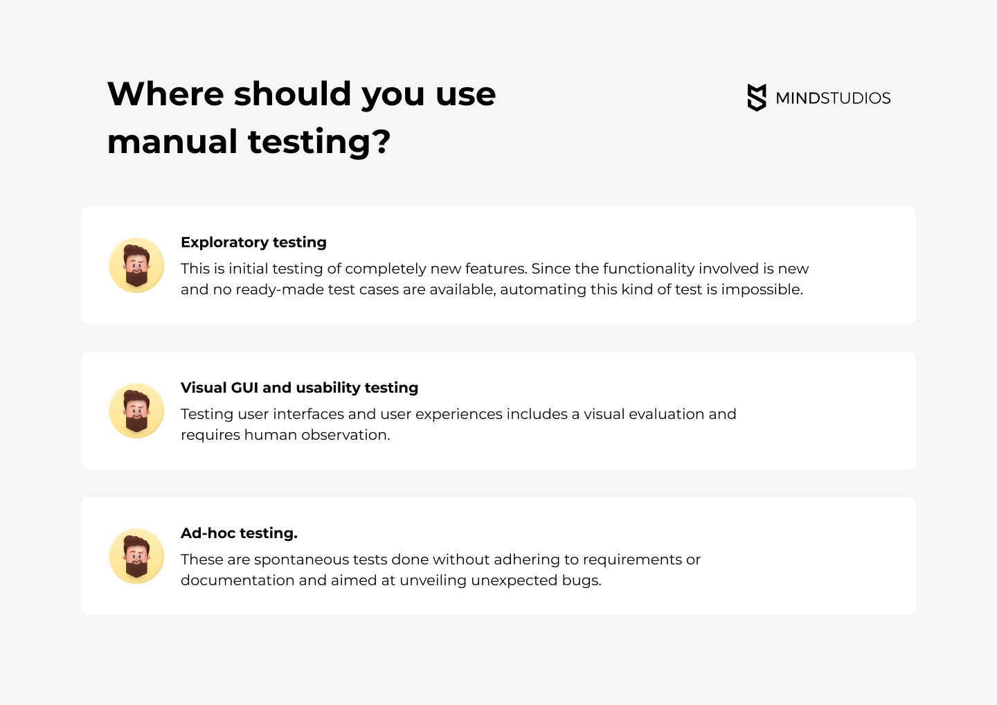 when to use manual testing