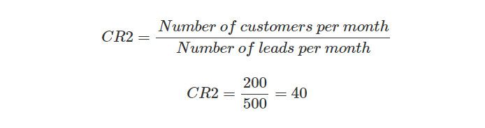 second conversion rate formula