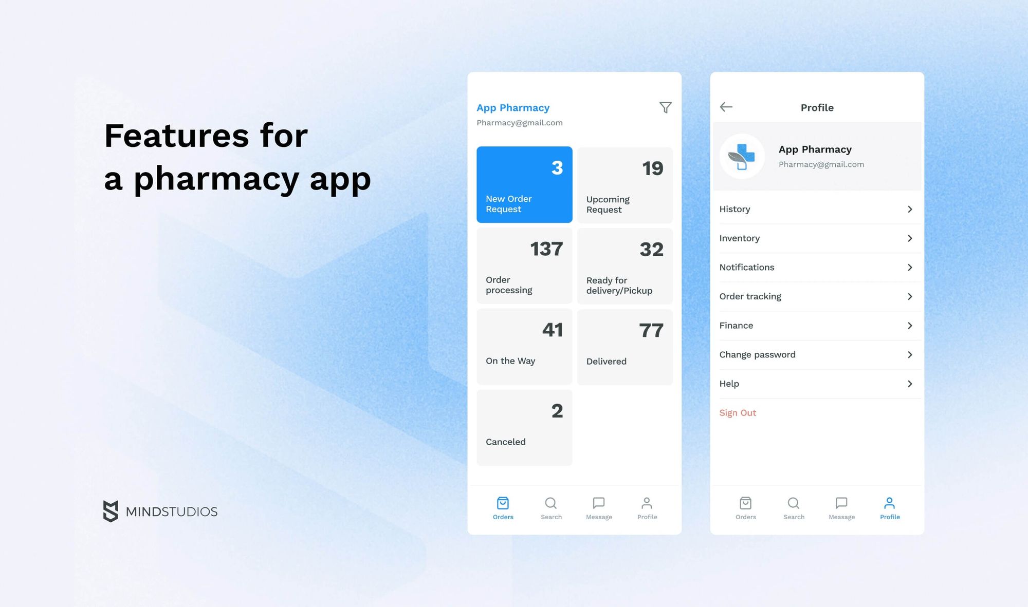 Features for a pharmacy app