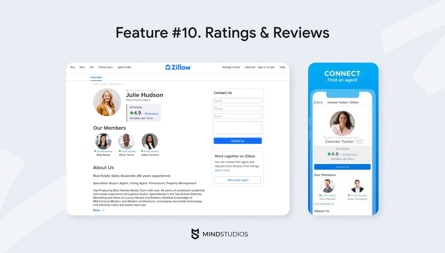 ratings and reviews feature