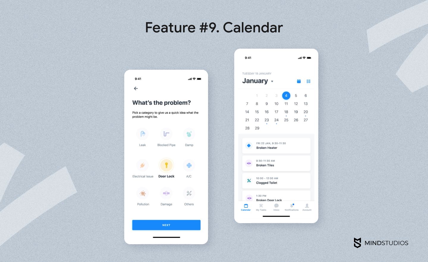 calendar feature for real estate app