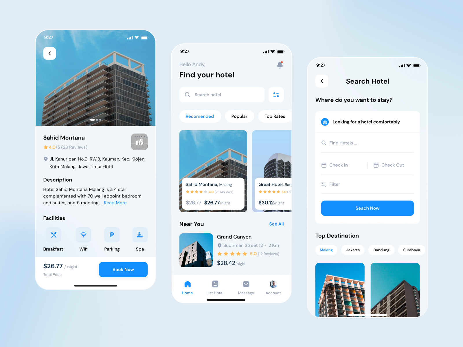 Search result filter system in a hotel booking app