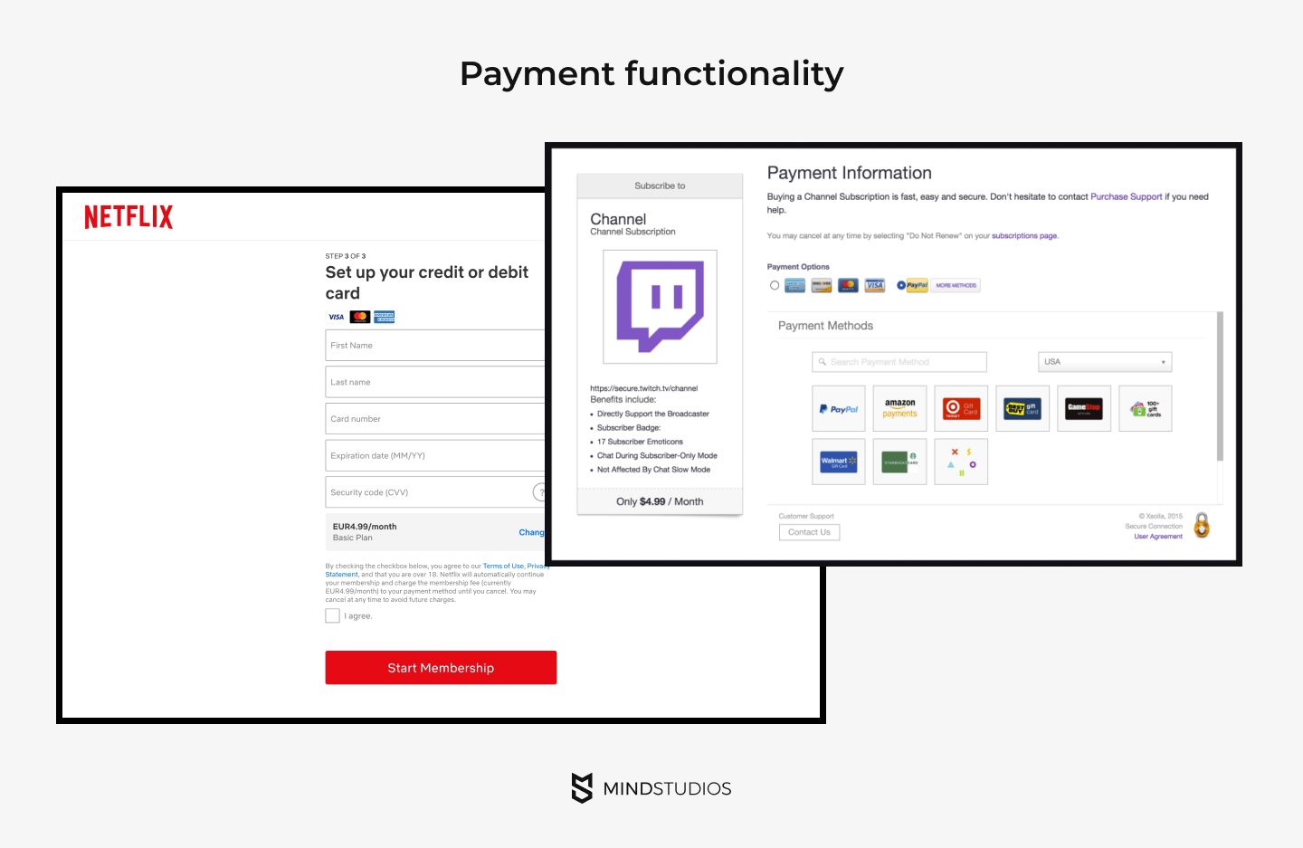 Payment functionality