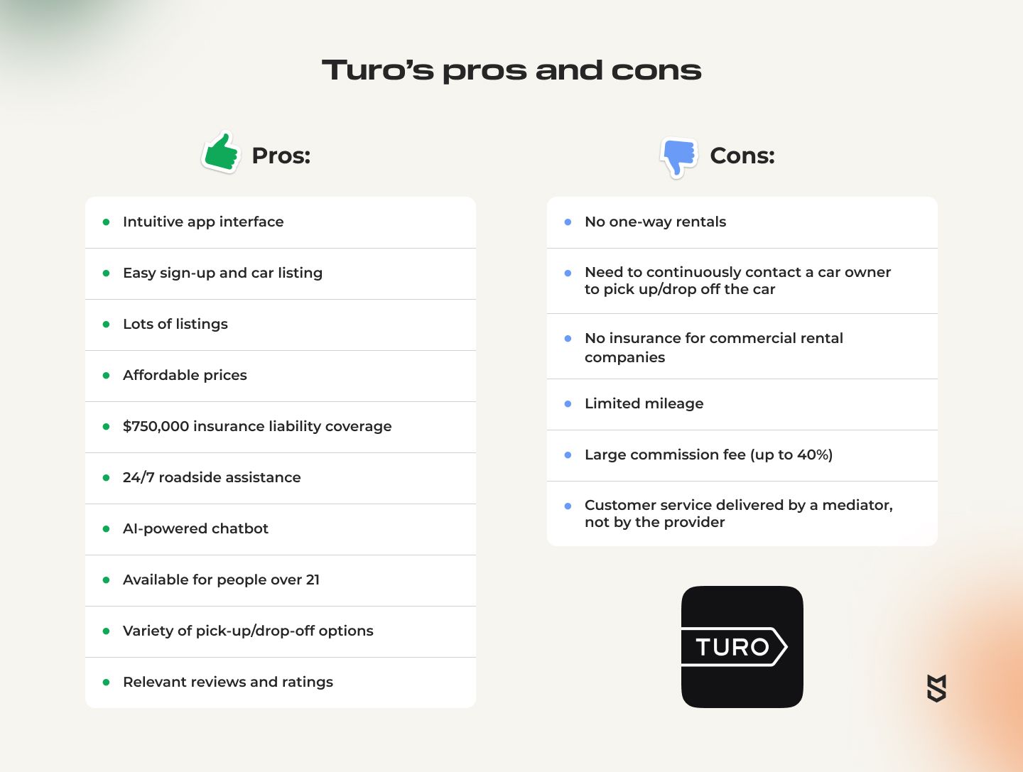 Turo's pros and cons