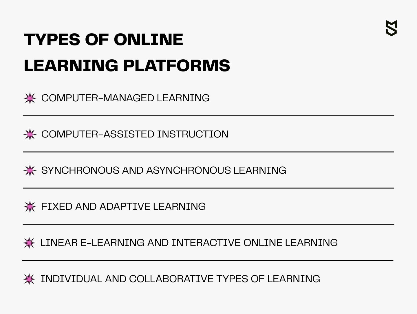 Types of online learning platforms
