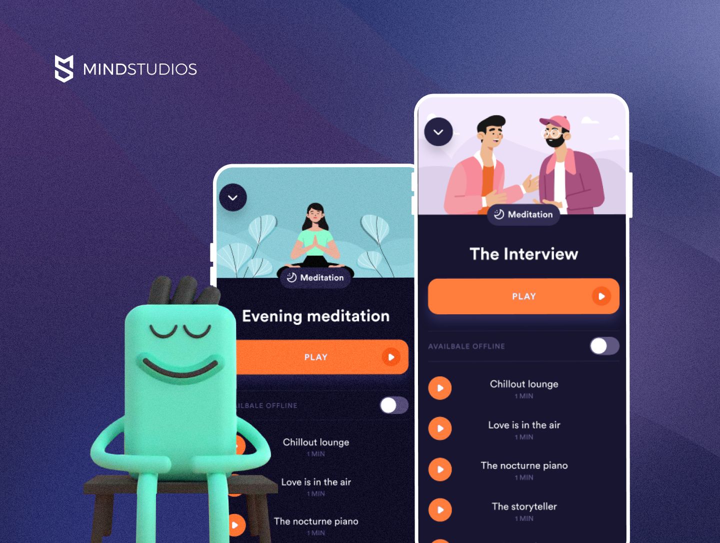 Meditation app affirmation app relaxation app cross platform app music  streaming by Azeebstudio