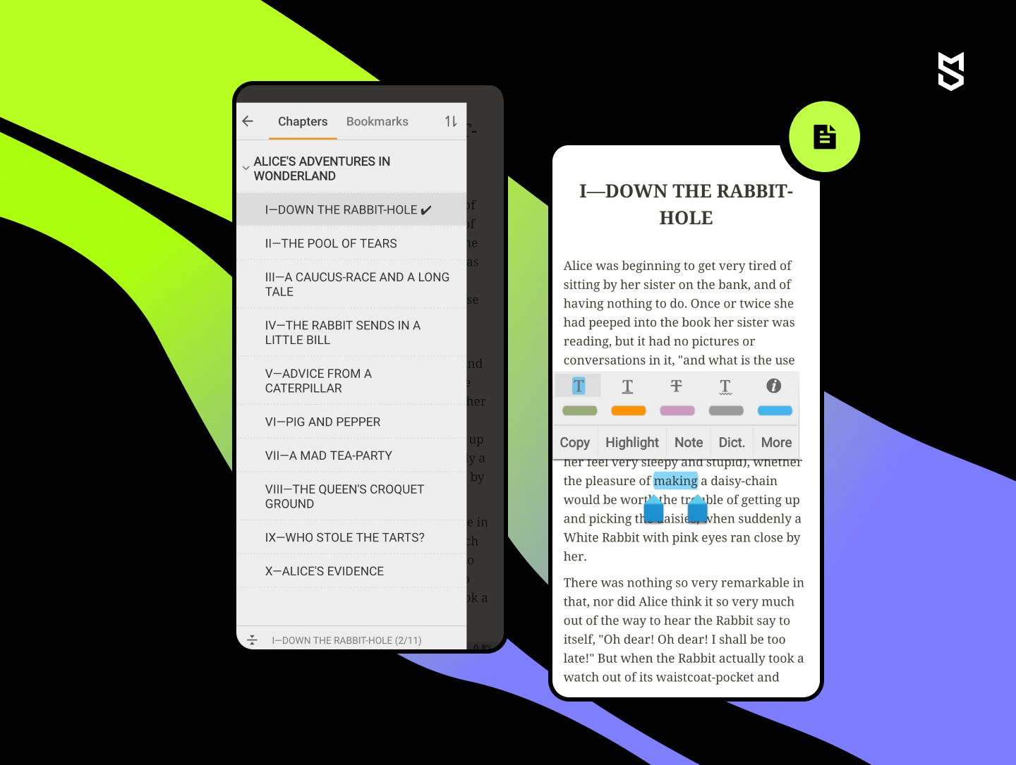 Ebook reader functionality