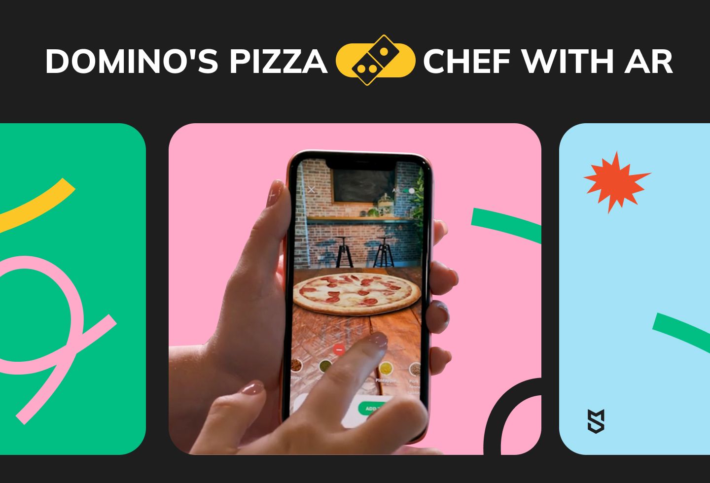 Domino's pizza chef with AR