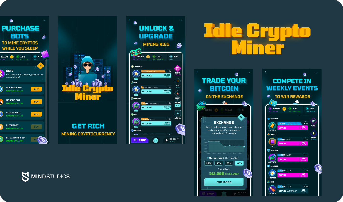 Idle Crypto Minder game by Mind Studios