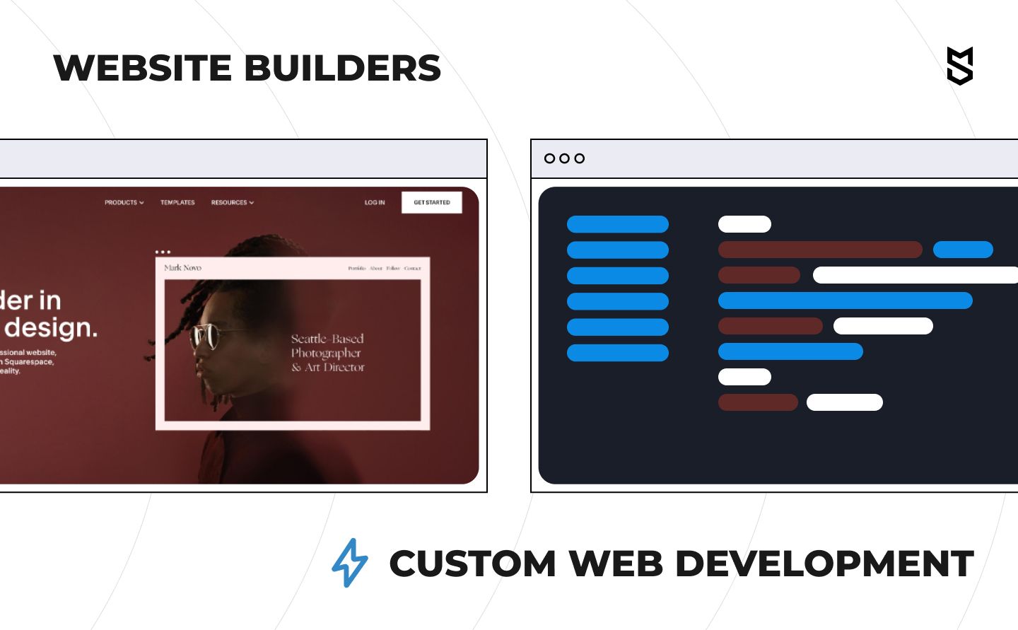 Website builders Vs. Custom web development