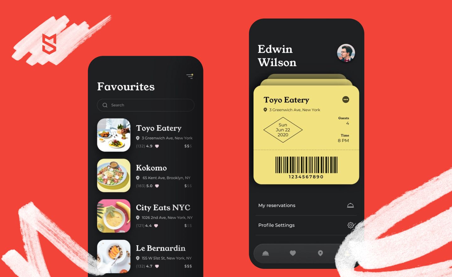 UI/UX design for your restaurant booking app