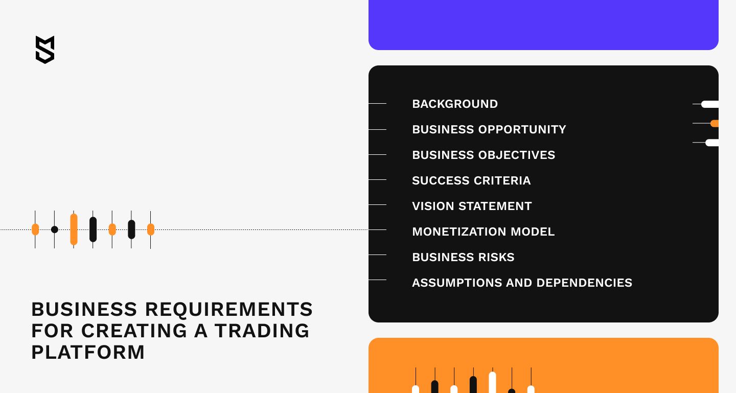 Business requirements for creating a trading platform