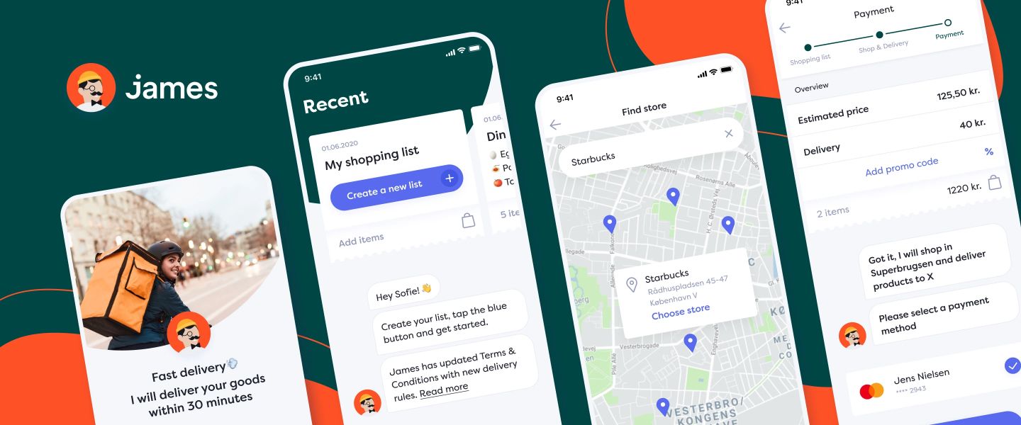 The James Butler delivery app made by Mind Studios