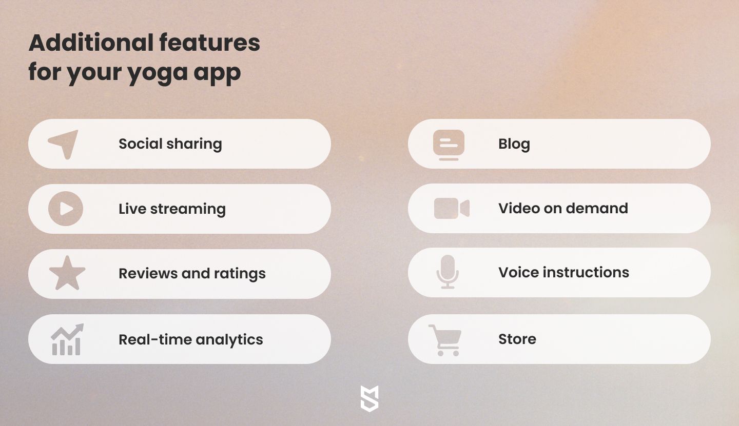 Additional features for your yoga app