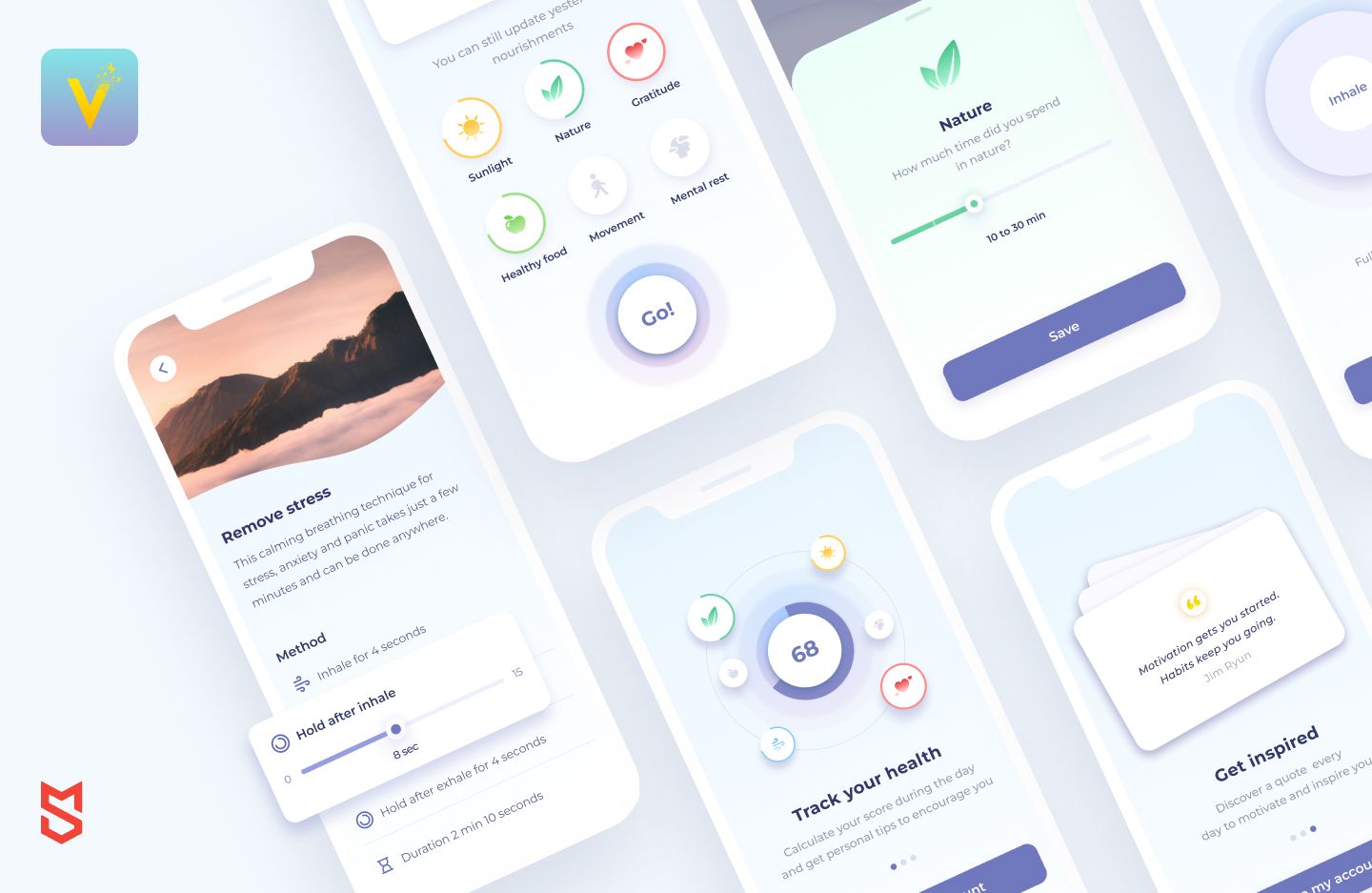 Envol, a meditation and healing app made by Mind Studios