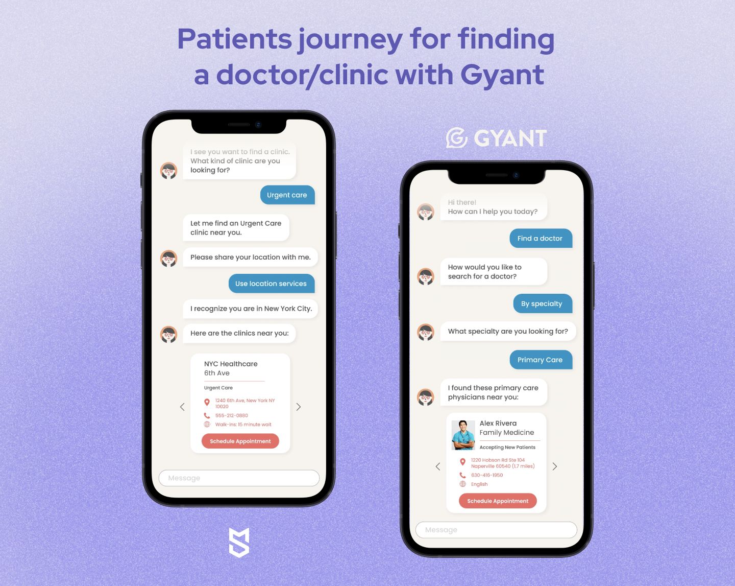 Patients journey for finding a doctor/clinic with Gyant
