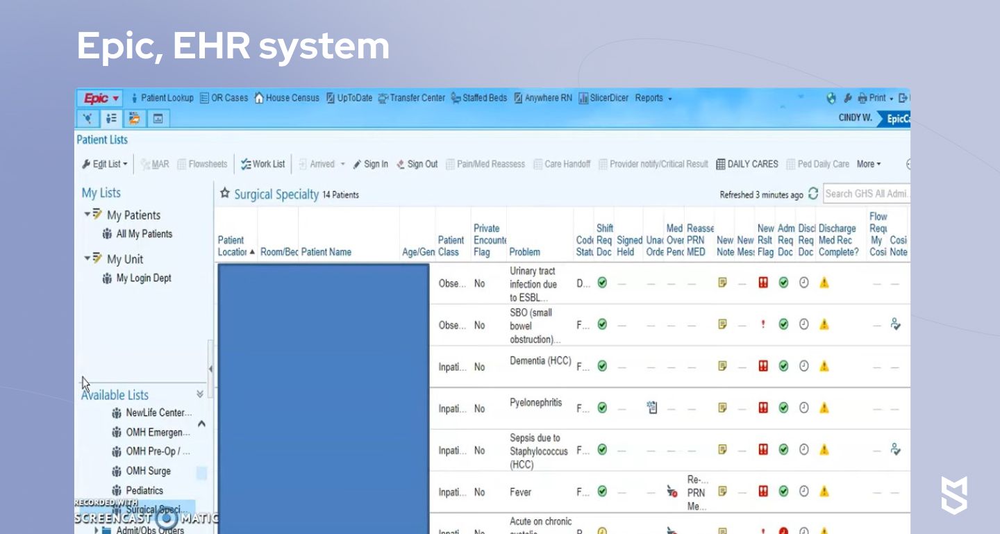 Epic, EHR system