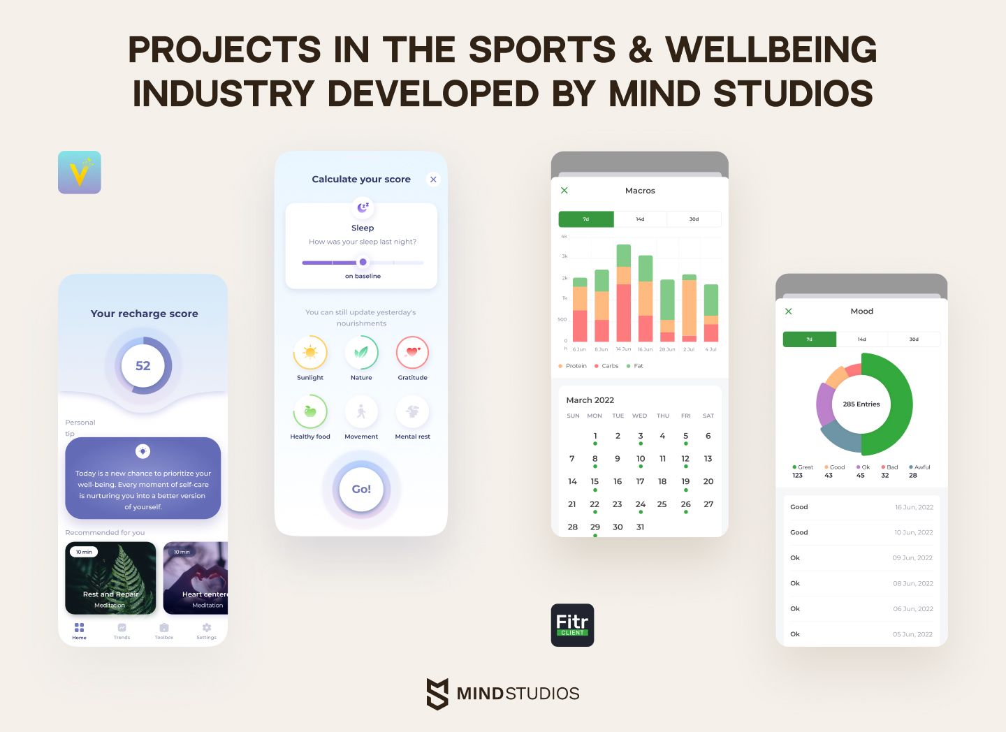 Projects in the sports & wellbeing industry developed by Mind Studios