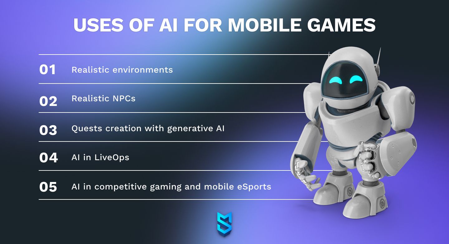 Uses of AI for mobile games