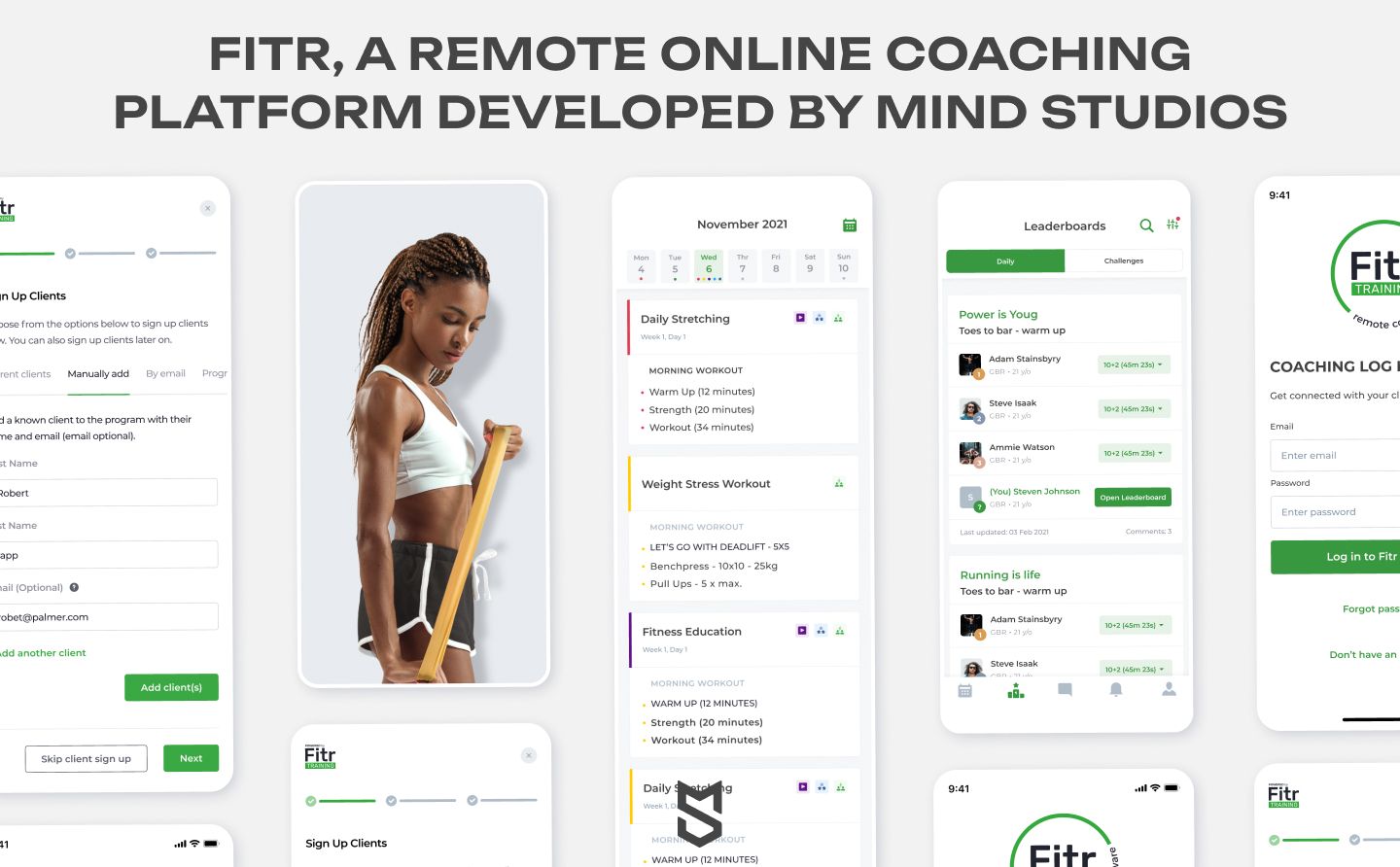 Fitr, a remote online coaching platform developed by Mind Studios