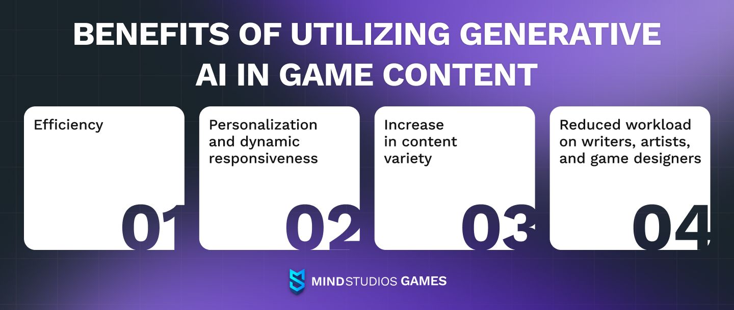 Benefits of utilizing generative AI in game content