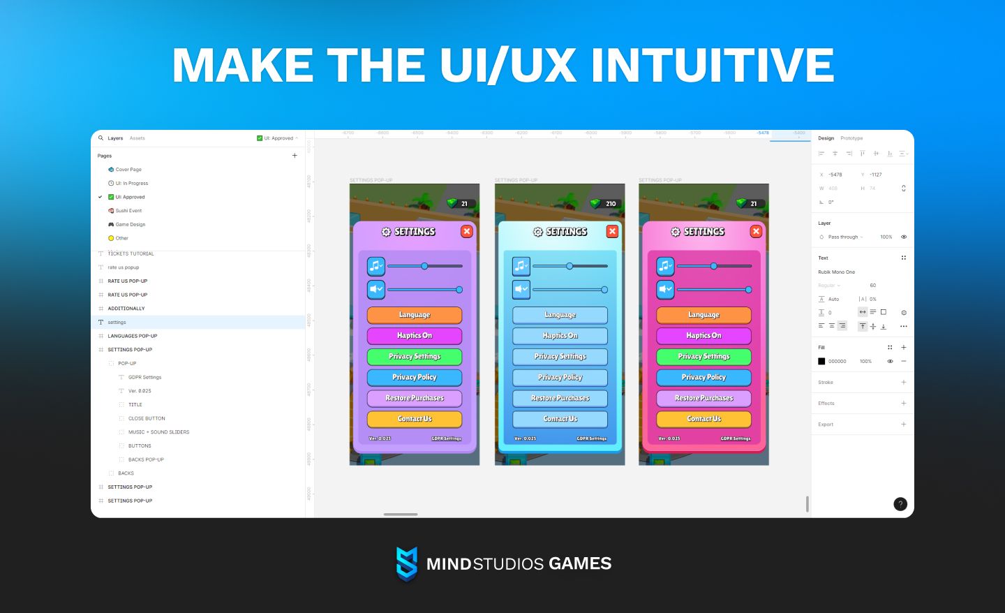 Make the UI/UX intuitive