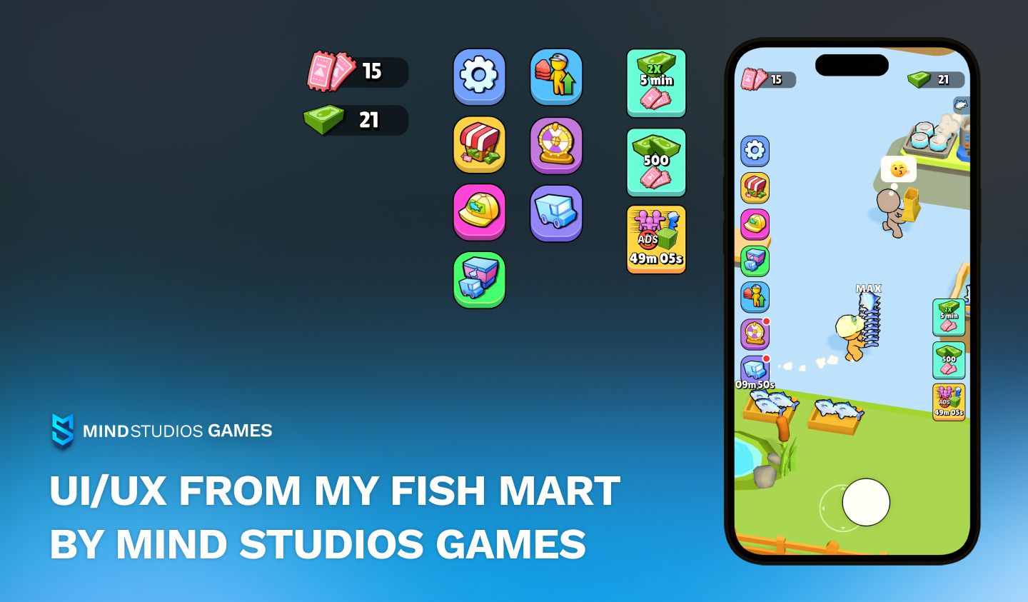 UI/UX from My Fish Mart by Mind Studios Games