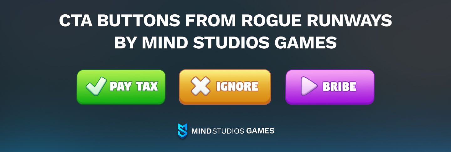 CTA buttons from Rogue Runways by Mind Studios Games