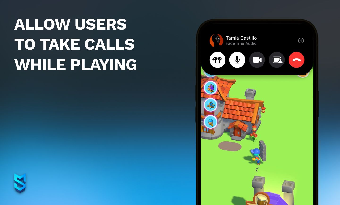 Allow users to take calls while playing