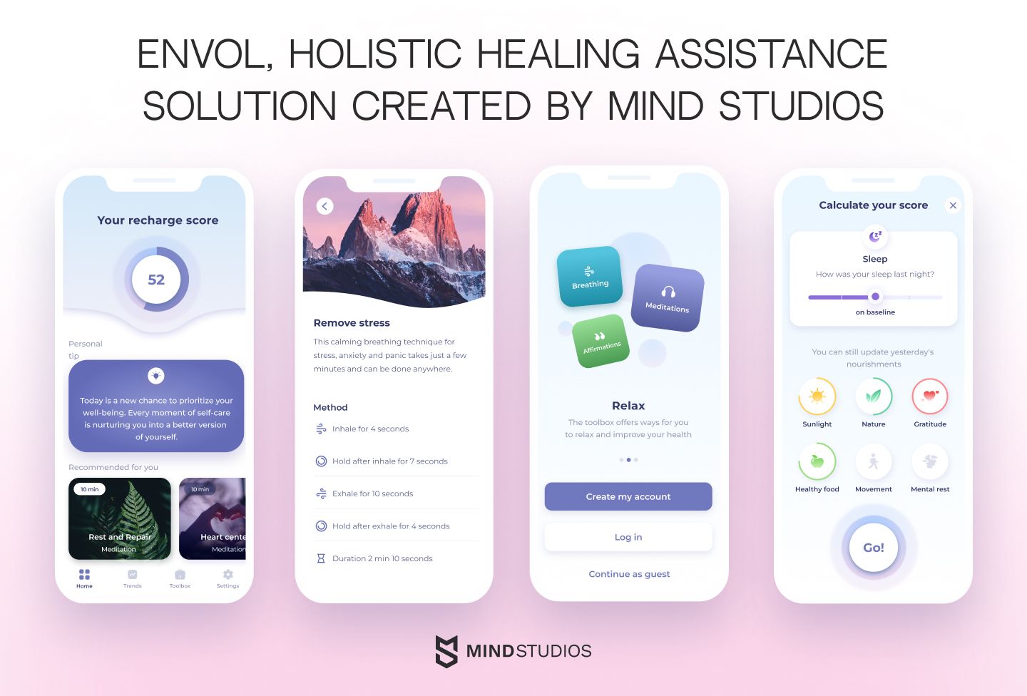 Envol, holistic healing assistance solution created by Mind Studios
