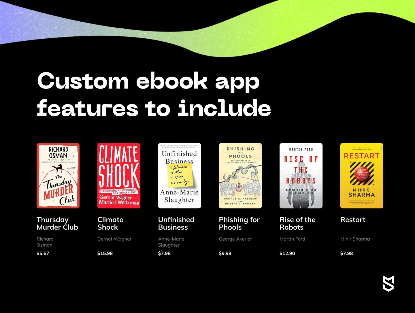 Custom ebook app features to include