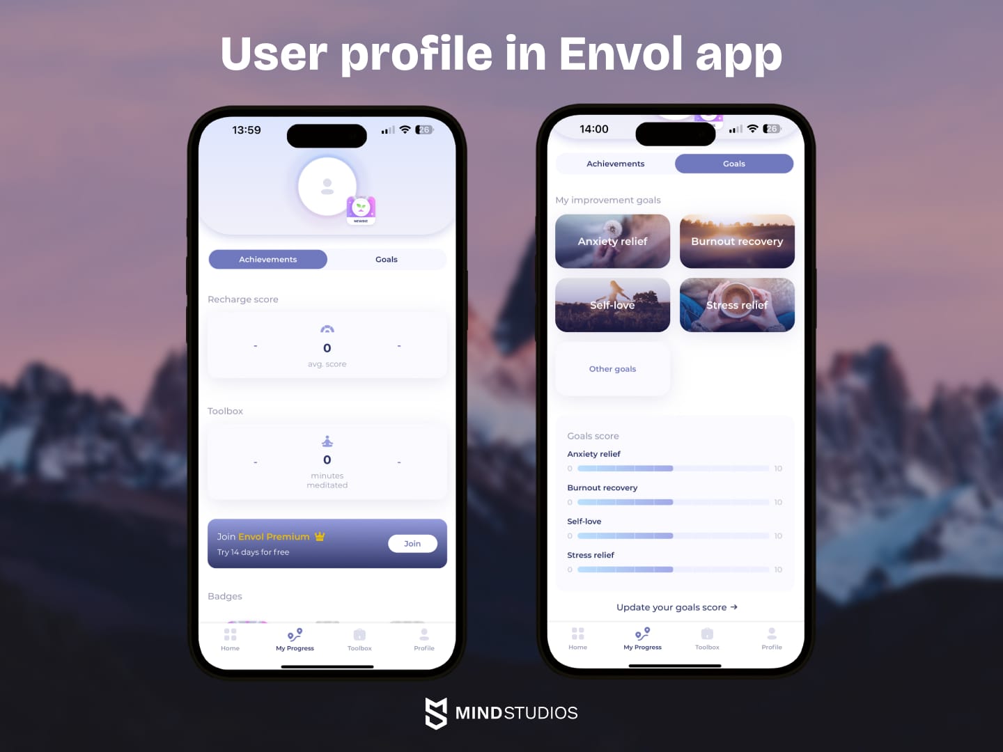 User profile in Envol app