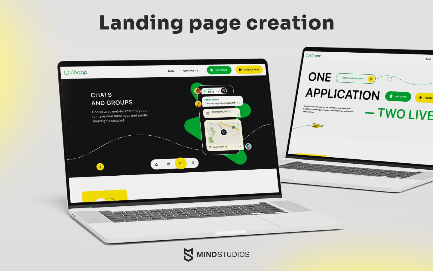 creation of a landing page