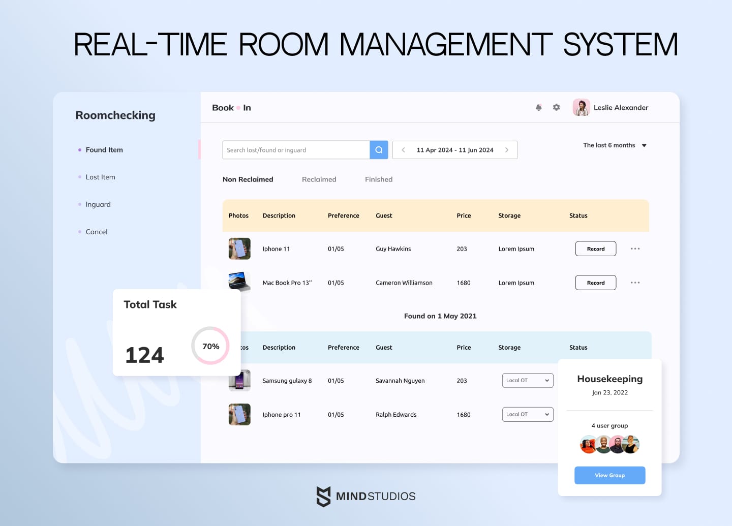 Real-time room management system