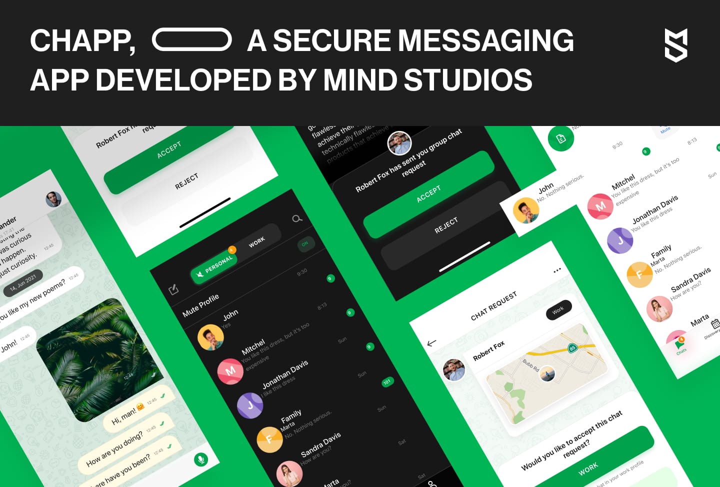 Chapp, a secure messaging app developed by Mind Studios