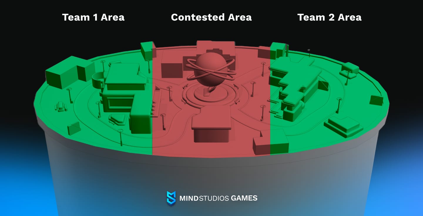 Symmetrical map for a multiplayer game.