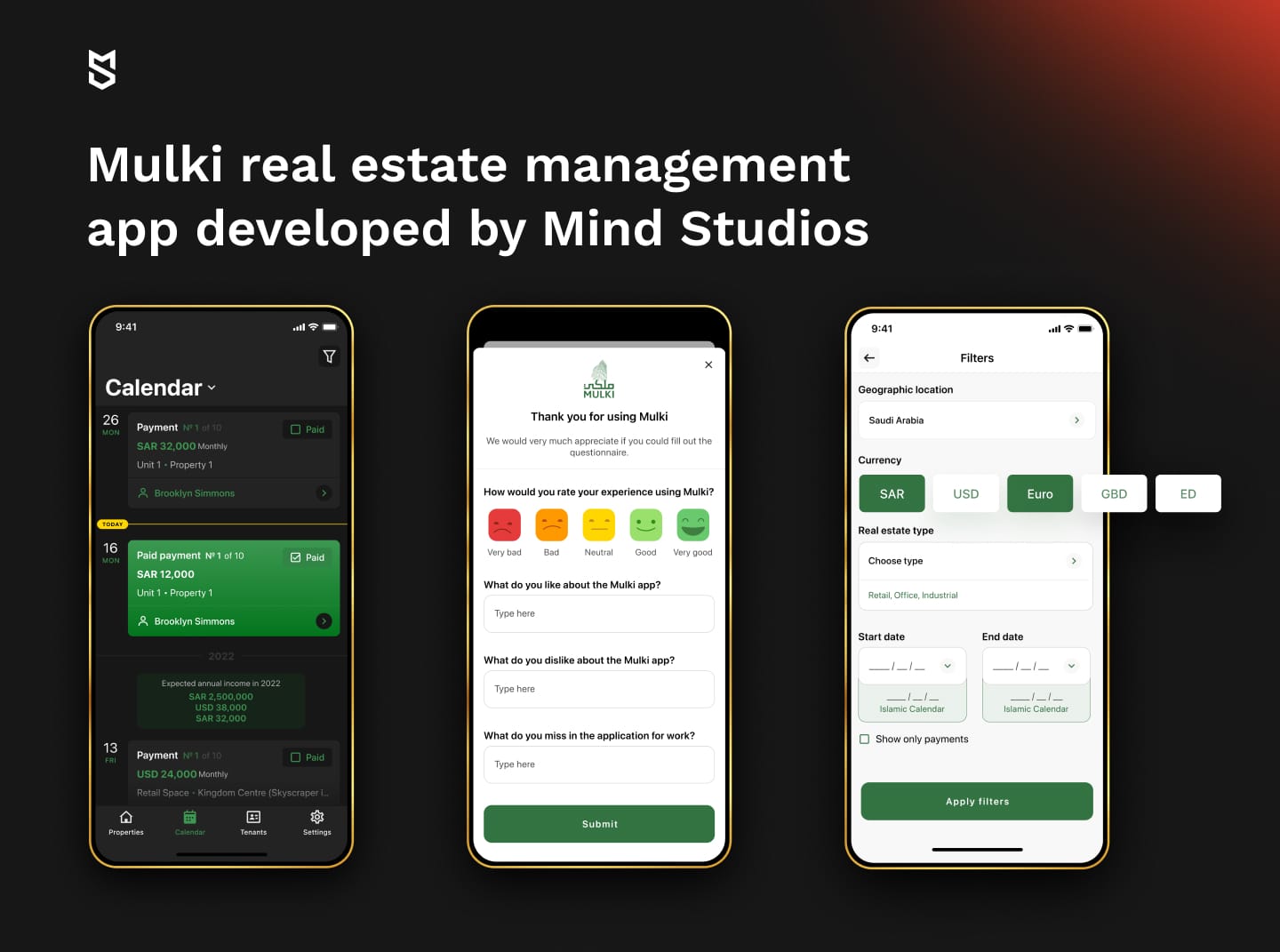 Mulki real estate management app developed by Mind Studios