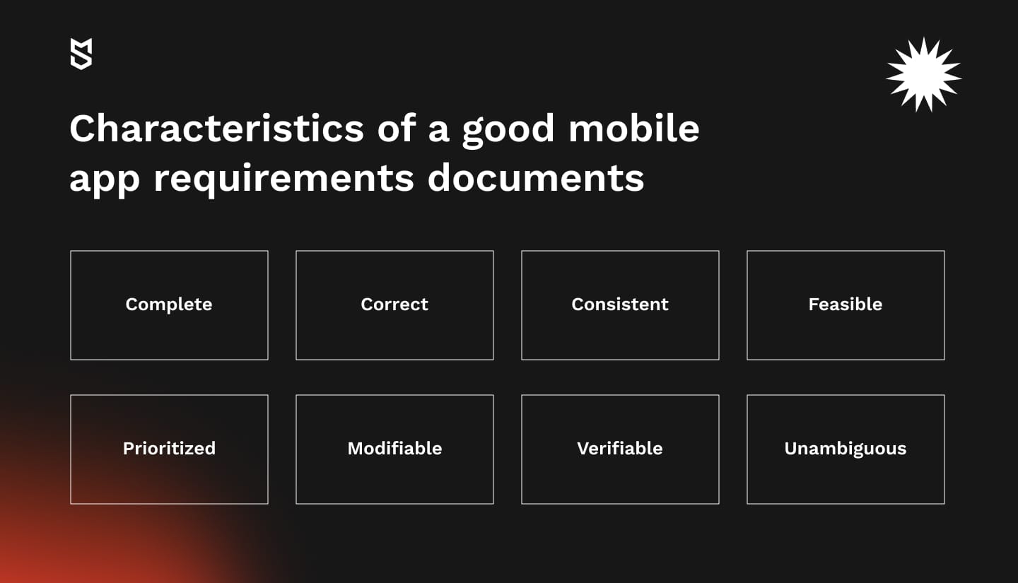 Characteristics of a good mobile app requirements documents