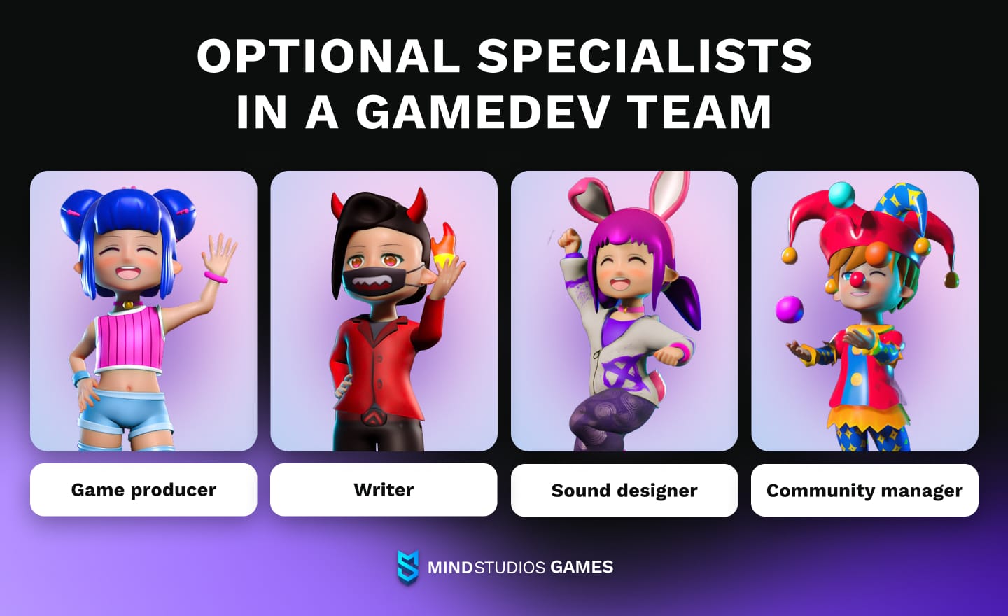 Optional specialists in a gamedev team