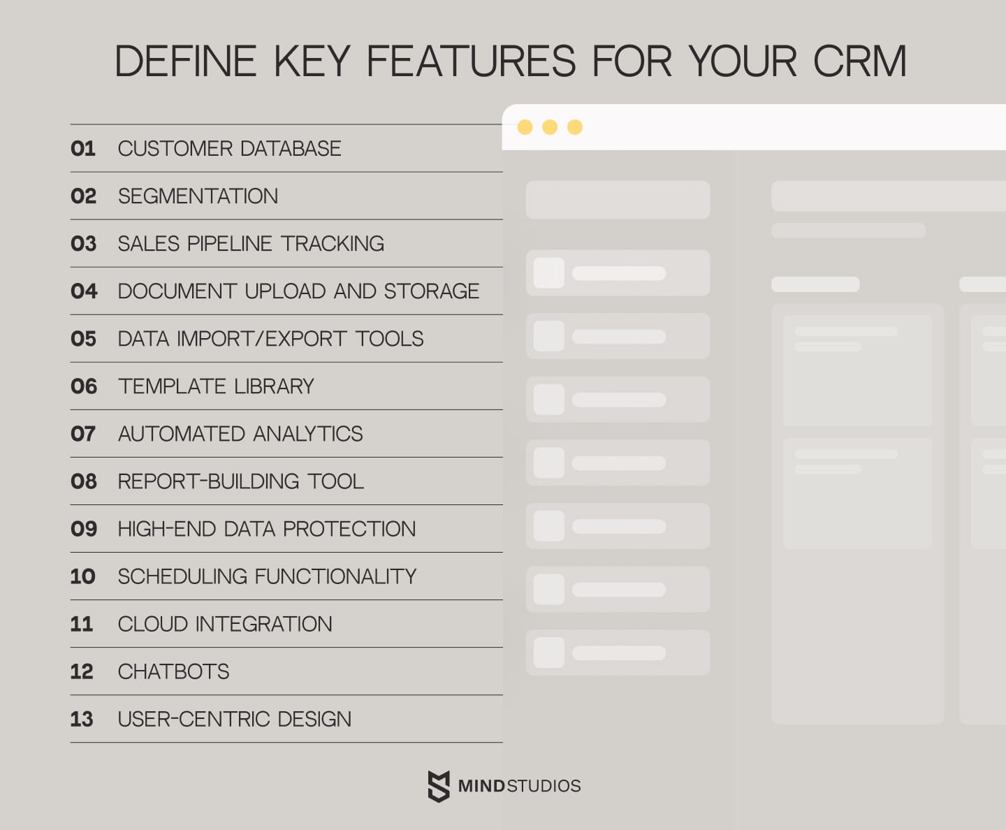 Pick the key features for your CRM