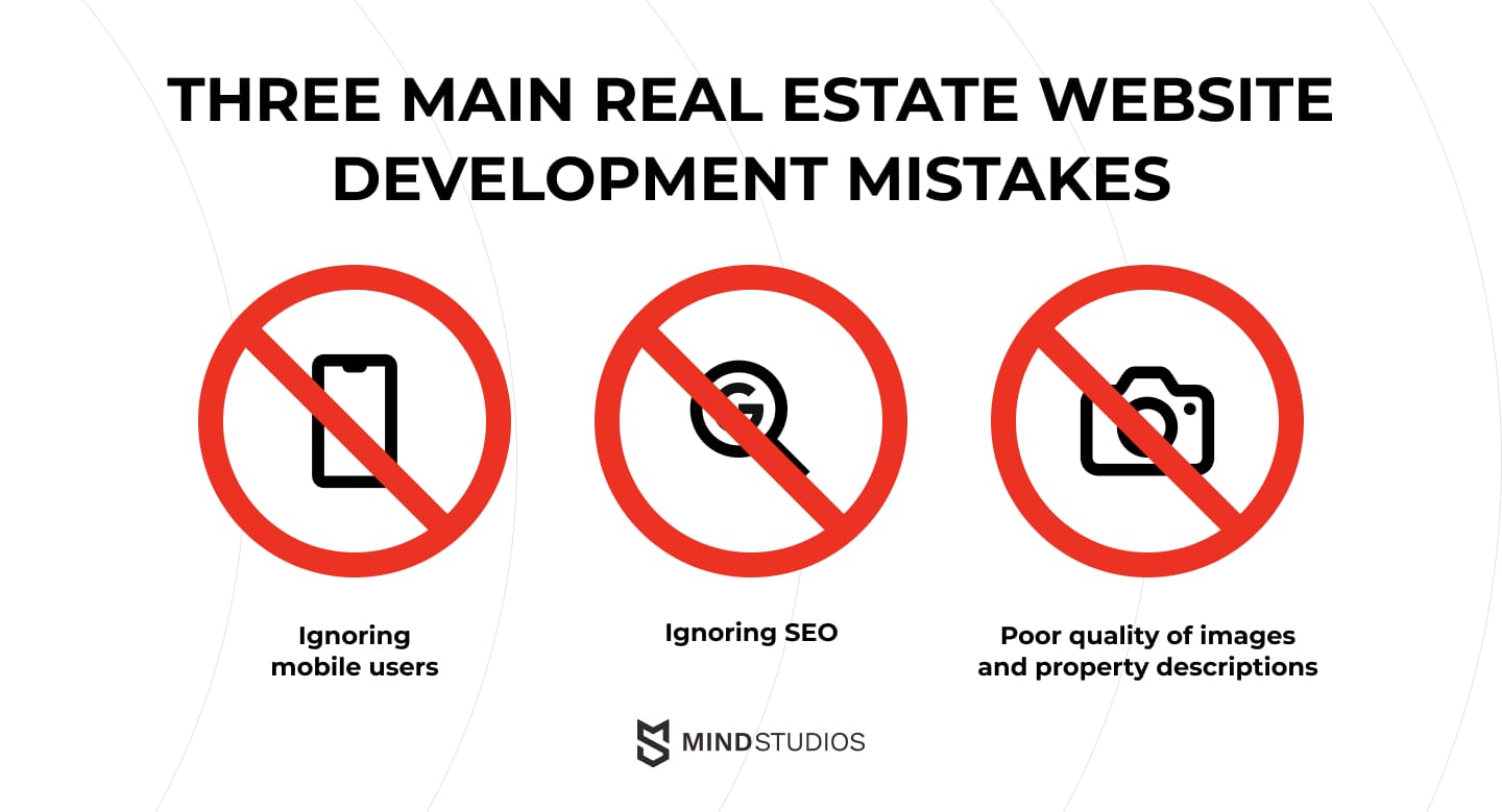 Three main real estate website development mistakes