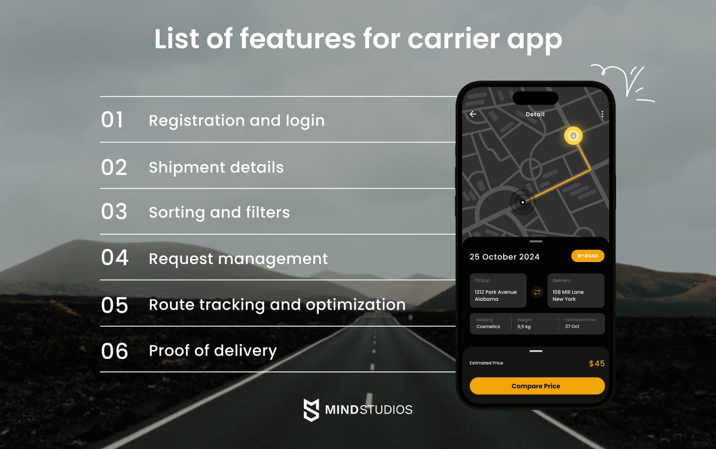 List of features for carrier app