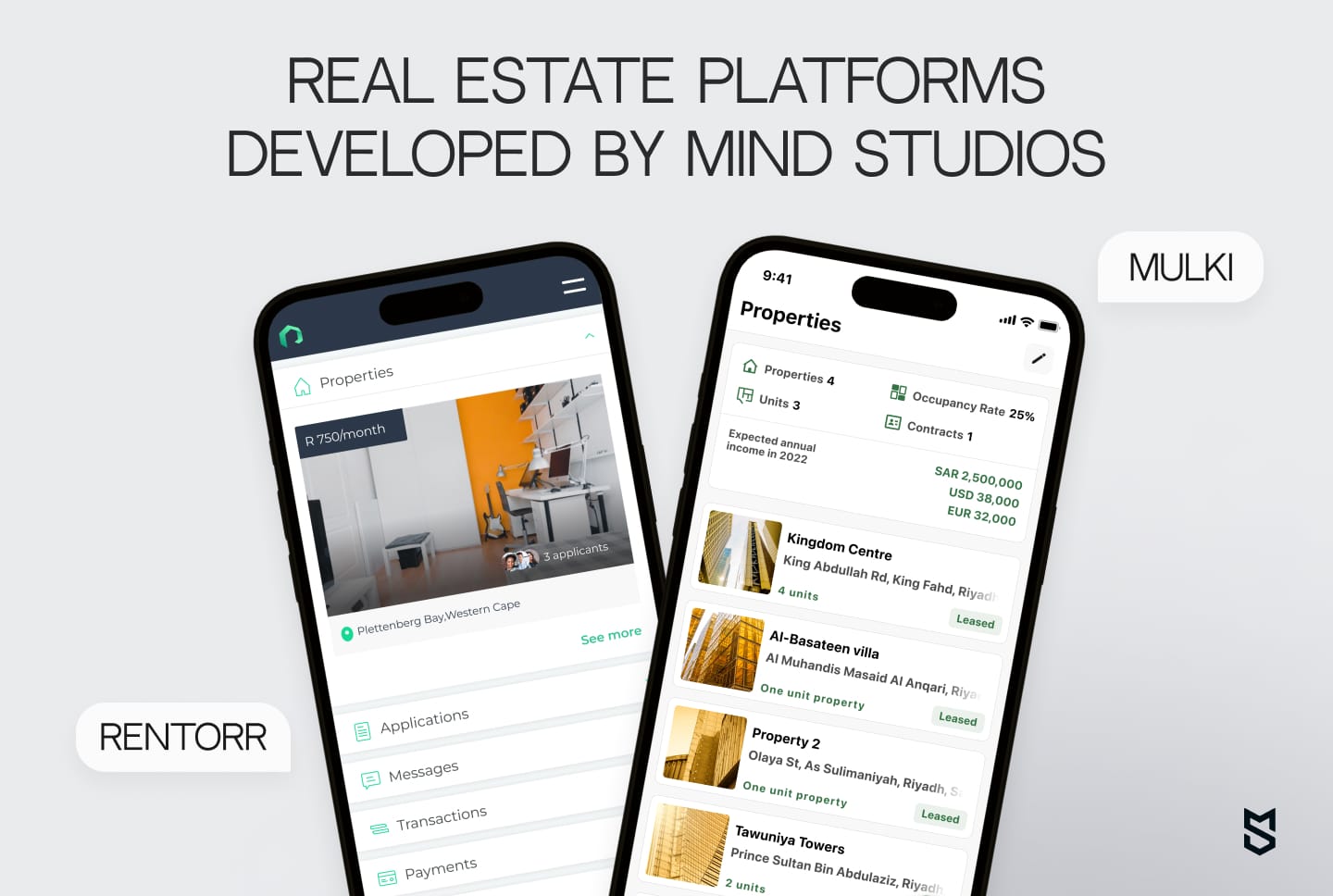 Real estate platforms developed by Mind Studios