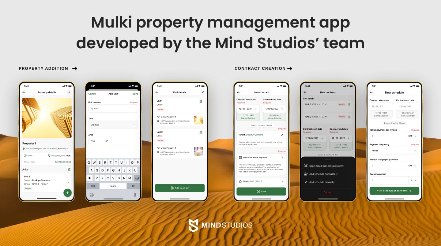 Mulki property management app developed by the Mind Studios’ team