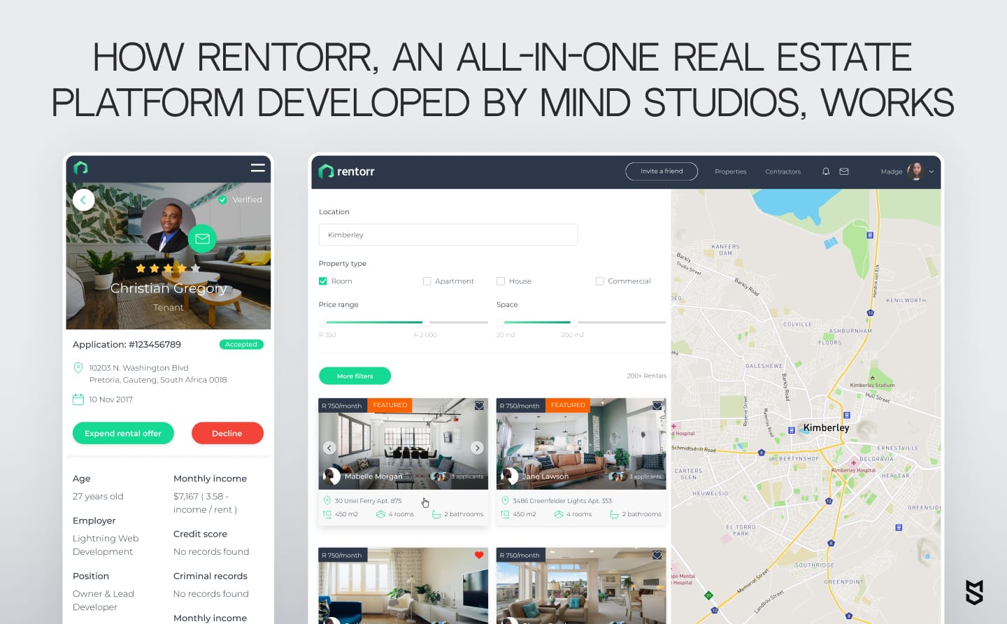 How Rentorr, an all-in-one real estate platform developed by Mind Studios, works