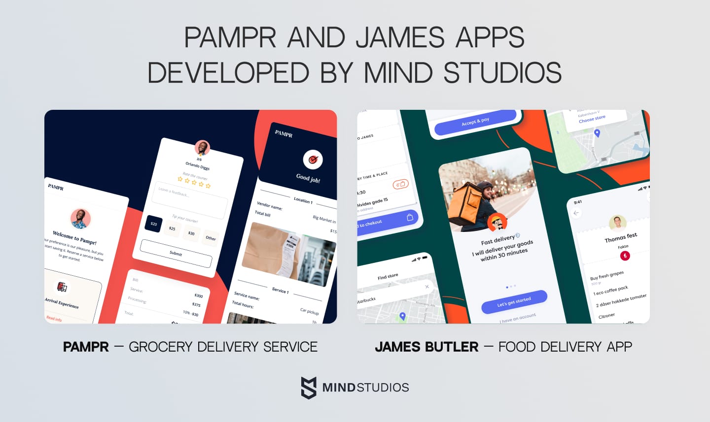 Pampr and James interface screenshots