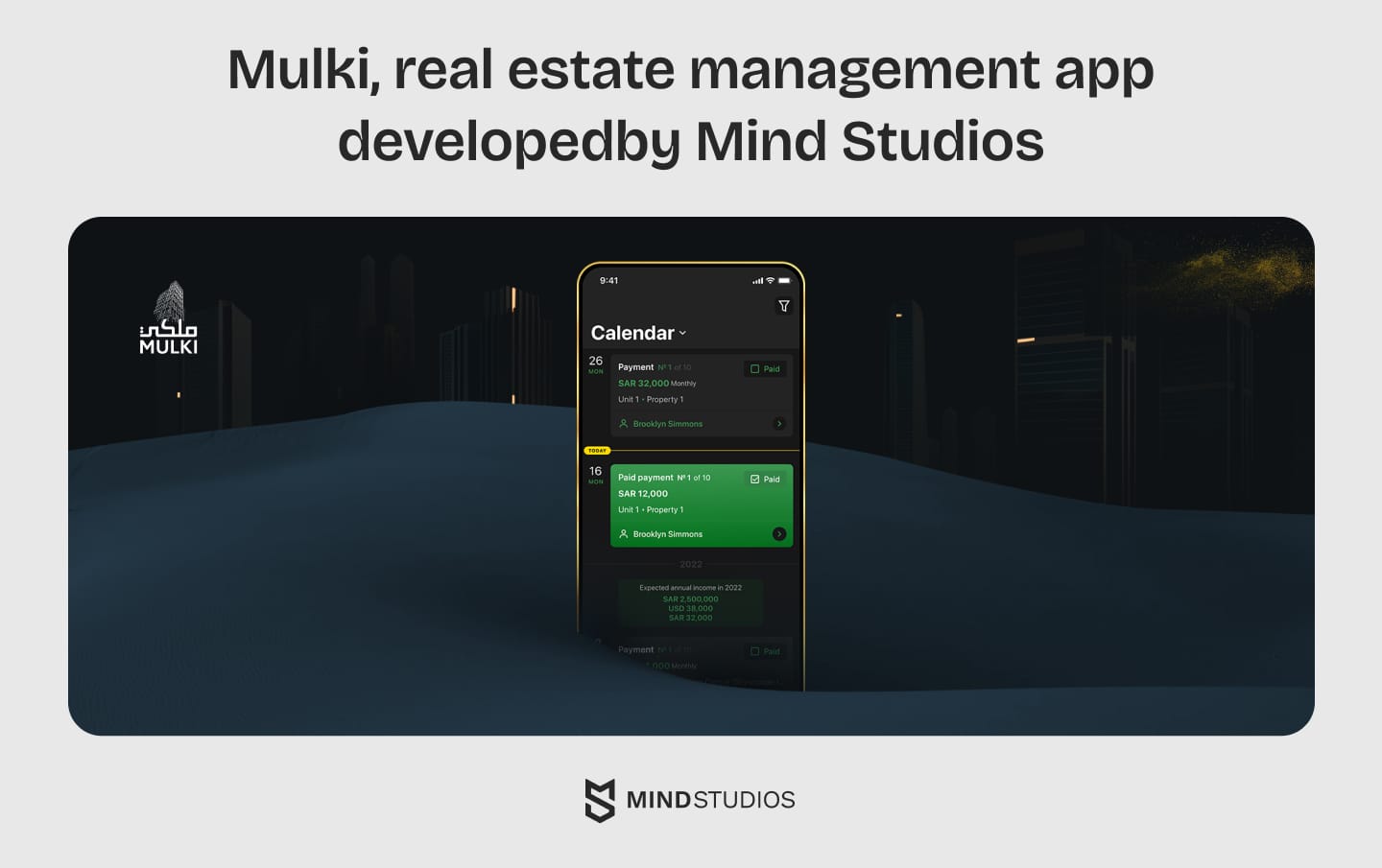 Mulki, real estate management app developed by Mind Studios