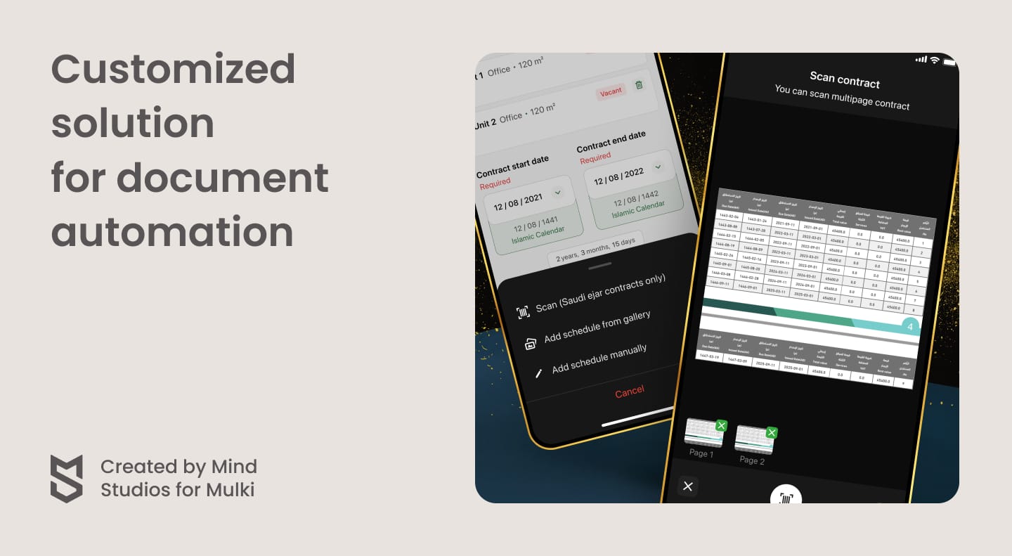 Customized solution for document automation created by Mind Studios for Mulki