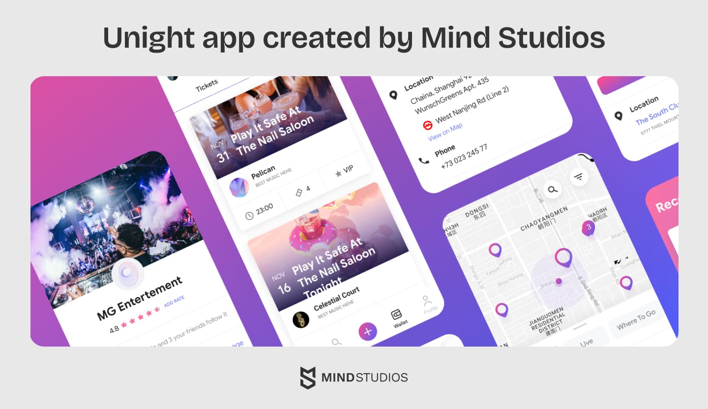 Unight app created by Mind Studios