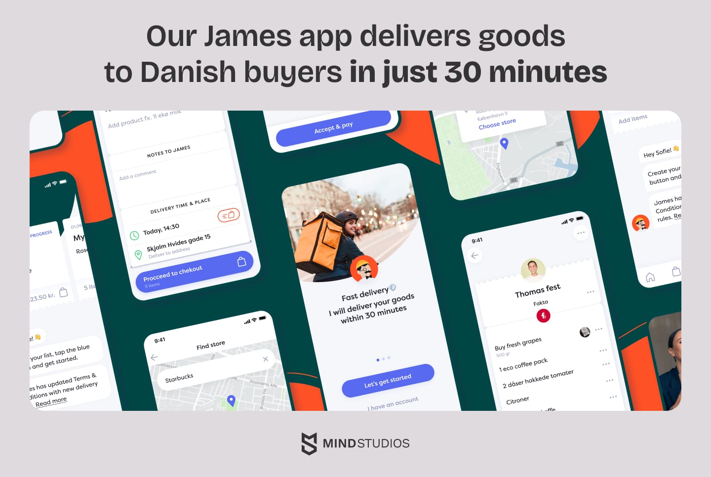 Our James app delivers goods to Danish buyers in just 30 minutes